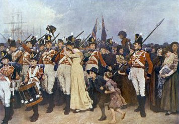 British Soldiers Embarking for the Napoleonic Wars by Charles Green