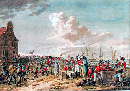 Evacuation of the British and Russian troops by J.A. Langendijk
