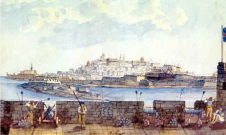 Valletta from the Ghargur Battery c1800